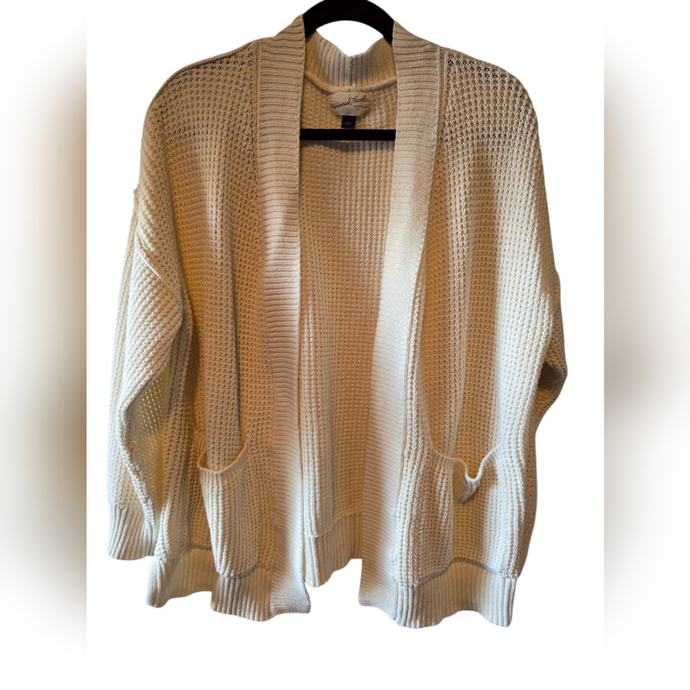 Cream Open-Front Sweater